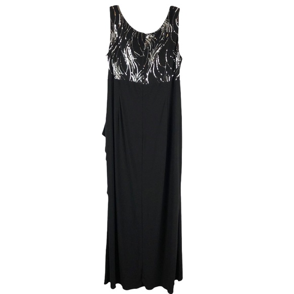 Alex Evenings Plus Size Black Sequin Dress Set - Picture 7 of 11